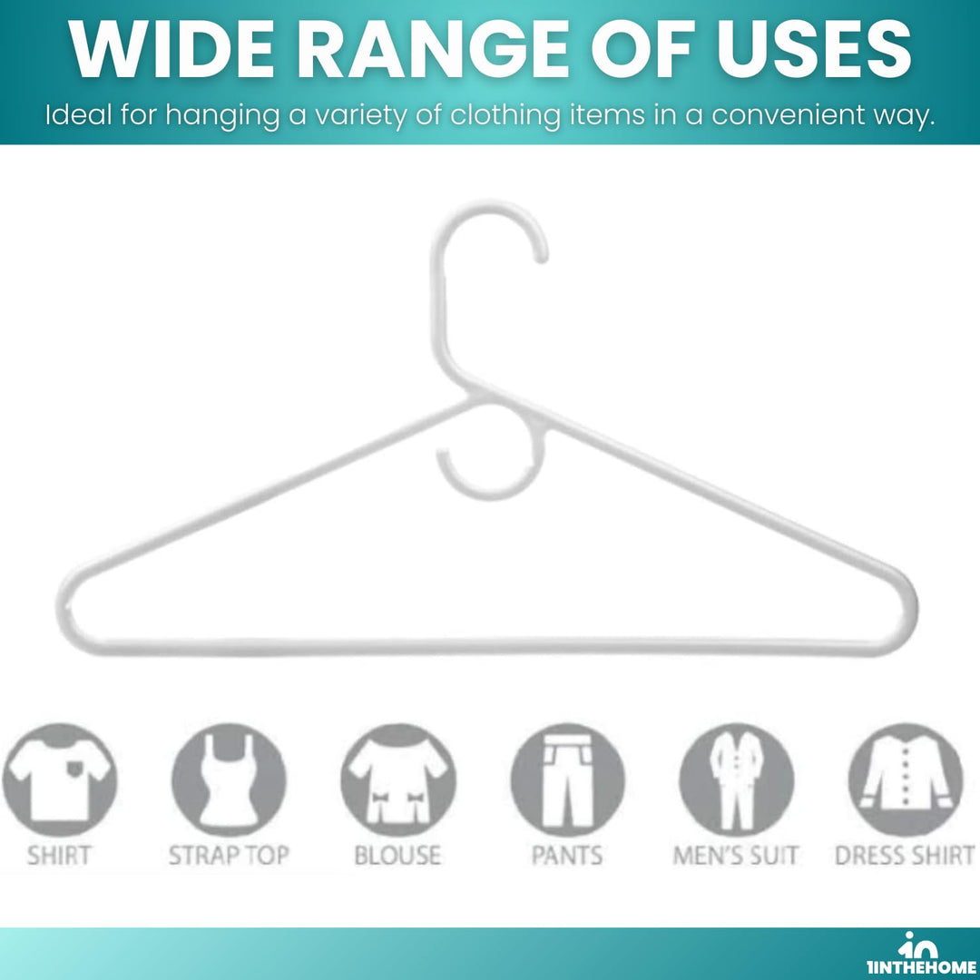 Heavy Duty White Hangers Tubular Plastic Hangers, Set of 24 (Heavy Duty)