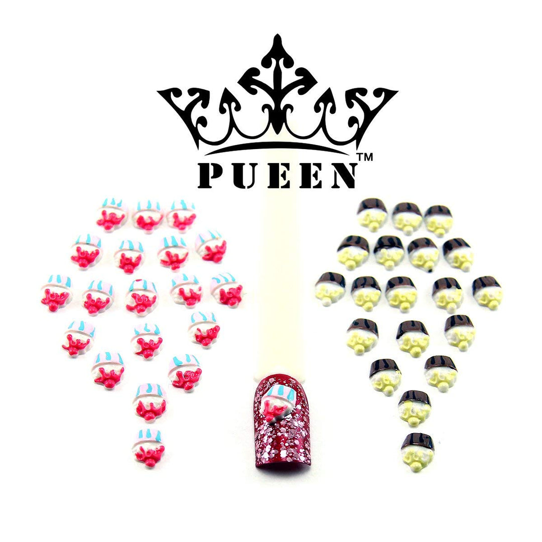 3D Nail Charms Wheel of 24pcs Resin & Alloy Rhinestones Nail Art Decoration Bow Flower DIY for Nails & Cell Phones-BH000348