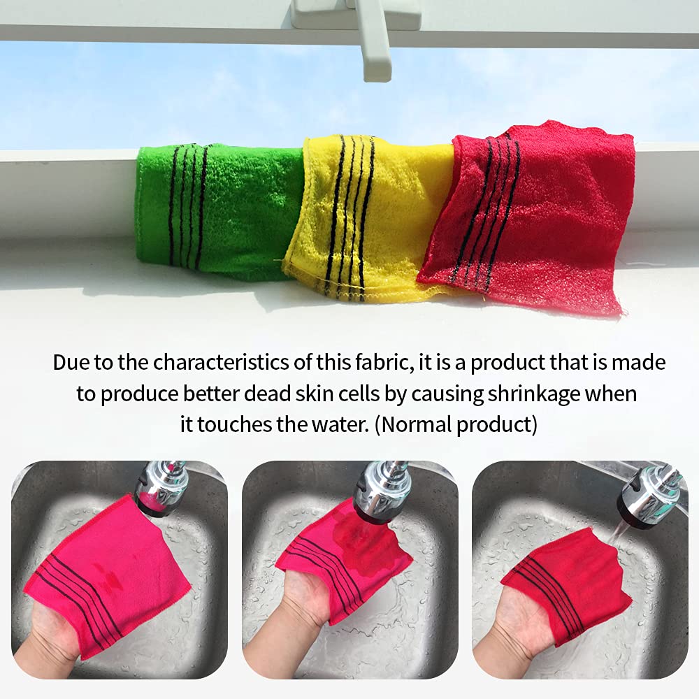 Asian Exfoliating Bath Washcloth (Large Green - 4 pcs)