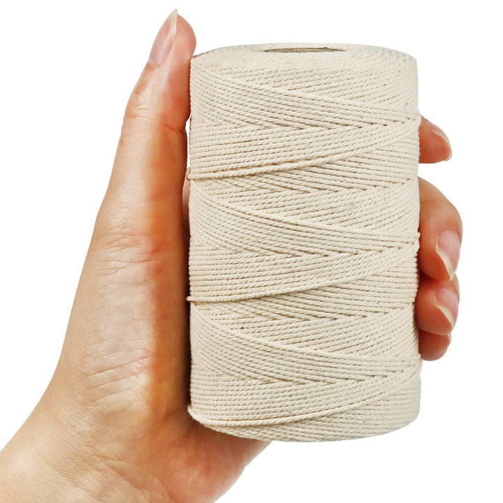 Cooking Twine, 3Ply 656Feet 1mm Food Safe Cotton Kitchen String Butchers Twine for Roasting, Trussing Turkey, Tying Meat, Making Sausage, Baking and More