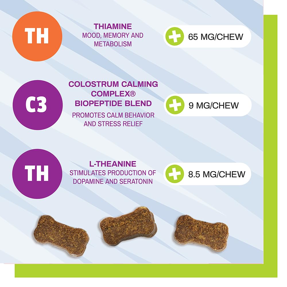 Calming for Dogs, 30 Chews - Naturally Sourced Stress and Anxiety Calming Ingredients for Behavior Support - Vet Recommended
