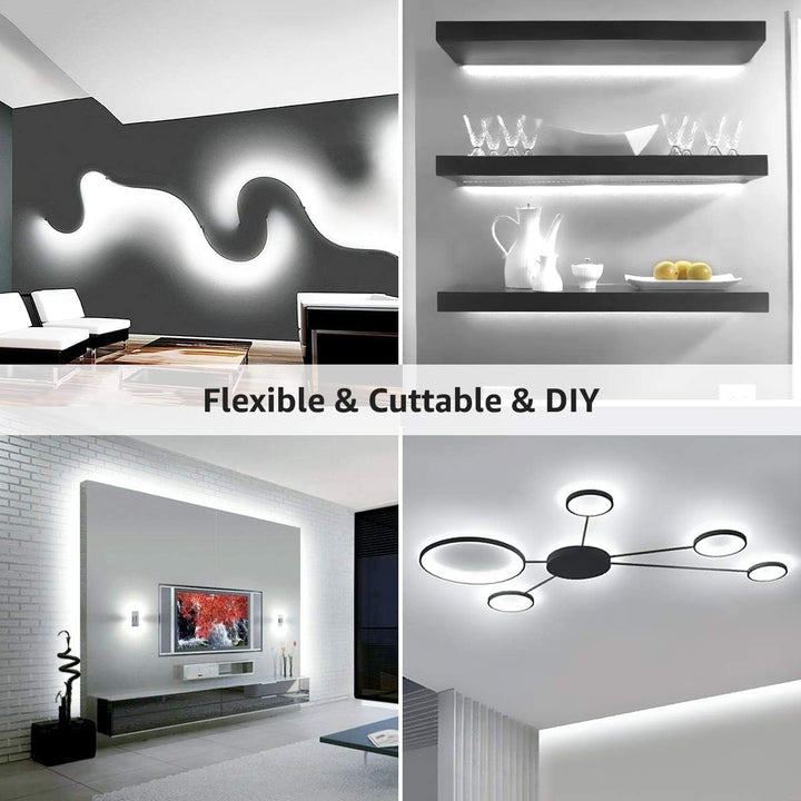 LED Strip Light, 32.8Ft Dimmable Vanity Lights, 6000K Super Bright LED Tape Lights, 420 LEDs SMD 2835, Strong 3M Adhesive, Suitable for Home, Kitchen, Under Cabinet, Bedroom, Daylight White