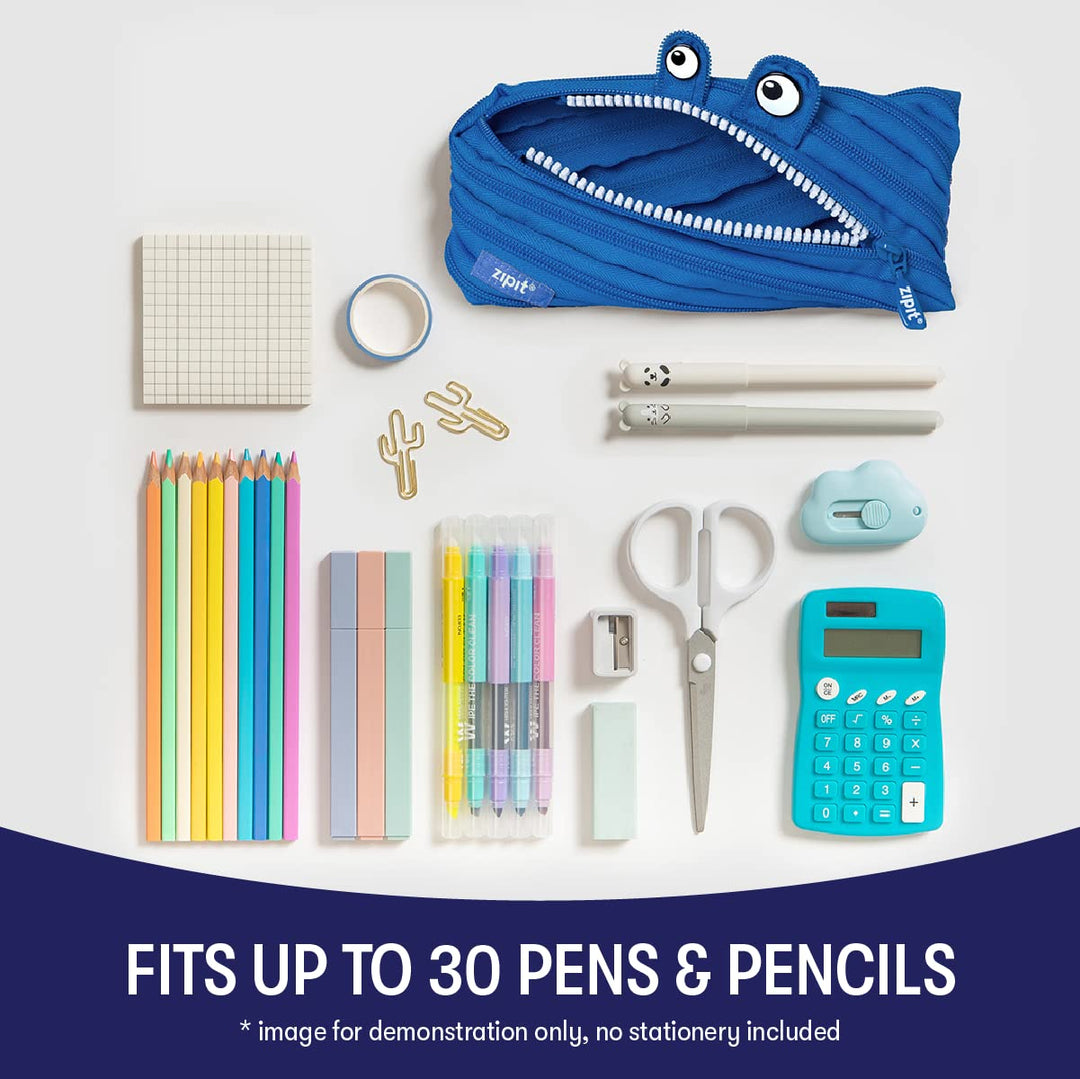 Monster Pencil Case for Boys | Pencil Pouch for School, College and Office | Pencil Bag for Kids (Blue)