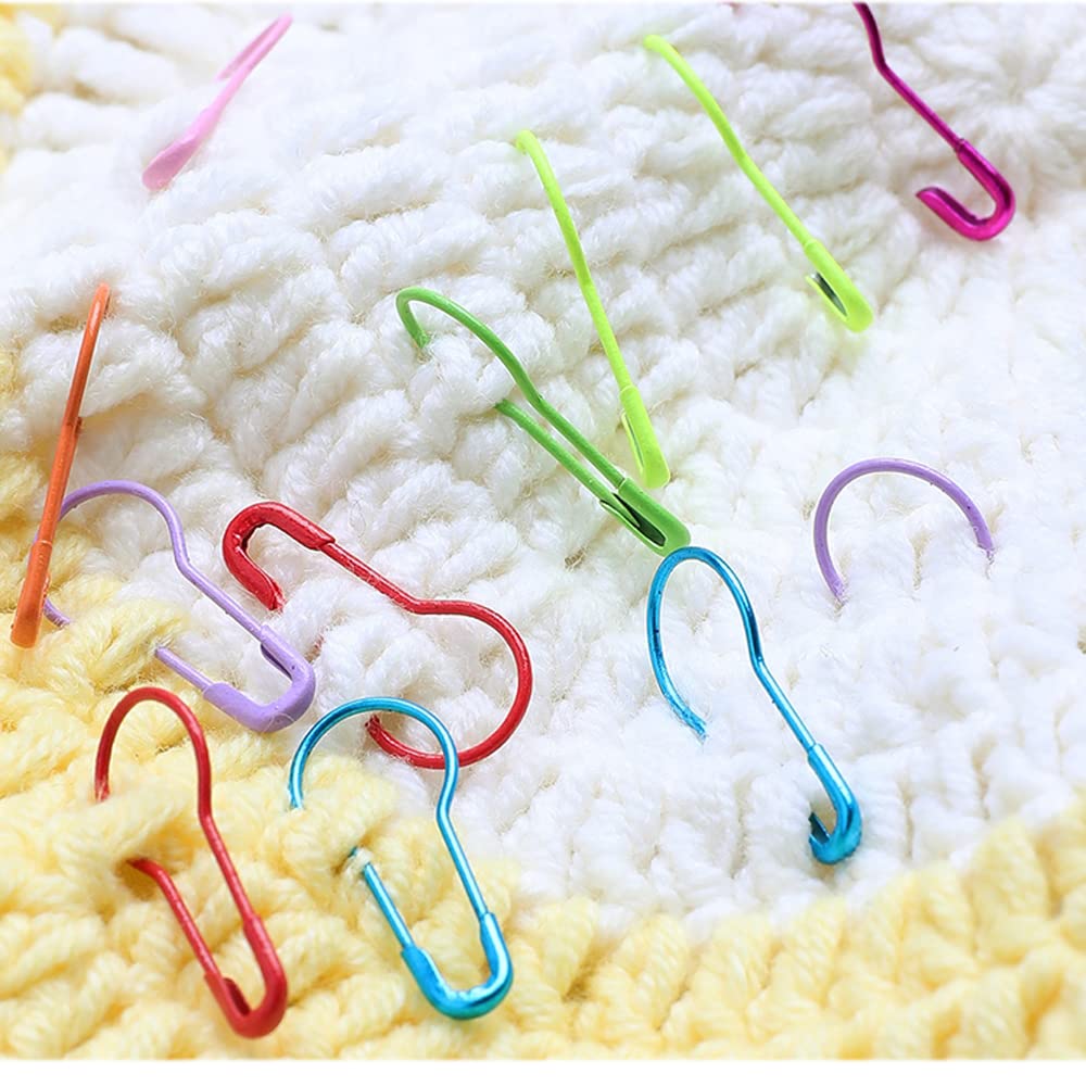 500 pcs Safety Pin Clothing Tag Pins Bulb Pin Metal Gourd Pin Calabash Pin for Hand Sewing DIY Crafts Home Accessories (Red)