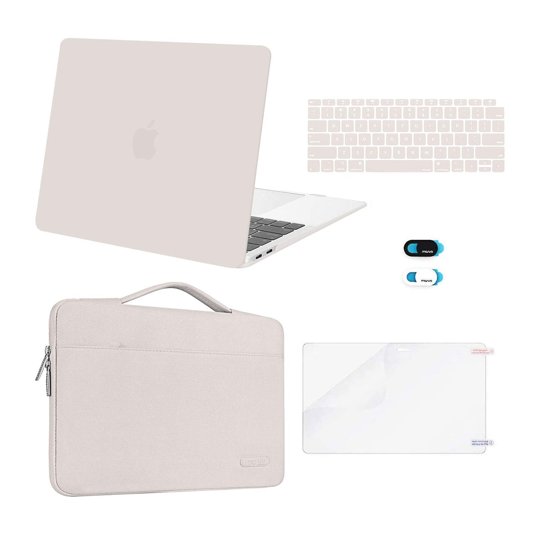 Compatible with MacBook Air 13 inch Case M1 Chip 2022 2021 2020 2019 2018 Release A2337 A2179 A1932 Retina Display, Plastic Hard Shell&Bag&Keyboard Skin&Webcam Cover&Screen Film, Rock Gray