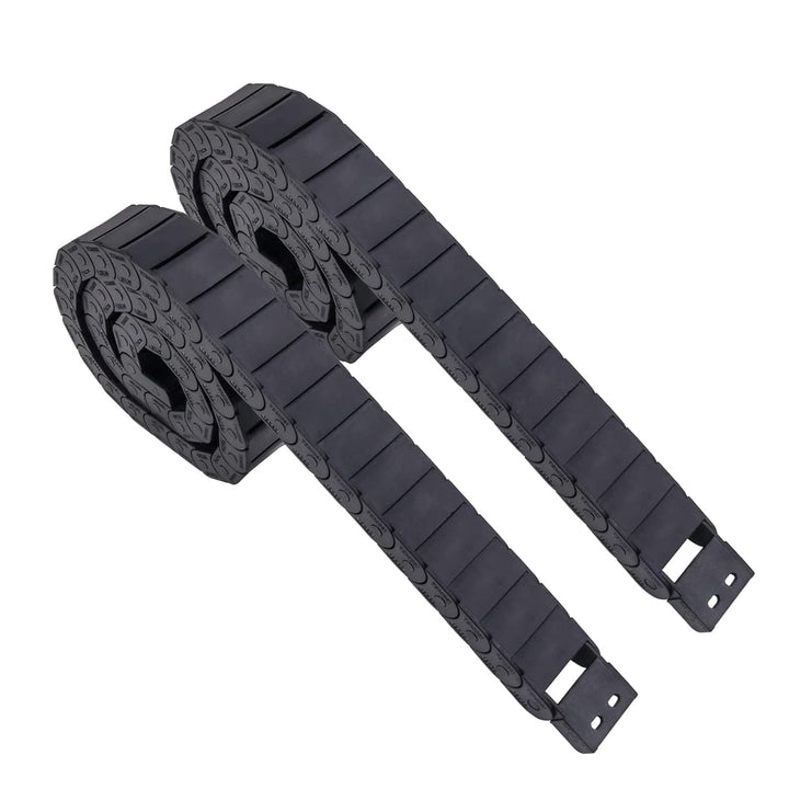 2PCs Drag Chain, 15 x 15 mm Plastic Flexible Semi-Enclosed Cable Carrier, Wire Carrier Cable with End Connectors, Screwdriver, Screws for 3D Printers, CNC Engraver, Milling Machine