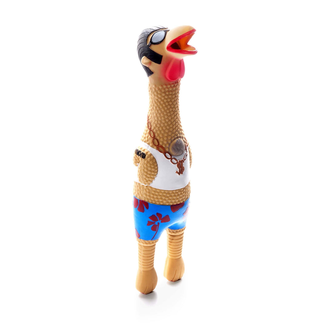 Squawkers Earl Latex Rubber Chicken Interactive Dog Toy, Large