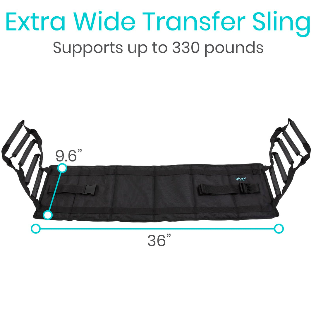 Transfer Sling - Padded Assist Gait Belt - Heavy Duty Patient Lift with Straps - Mobility Standing and Lifting Aid for Disabled, Elderly, Seniors, Injured - Safely Move from Bed and Wheelchair