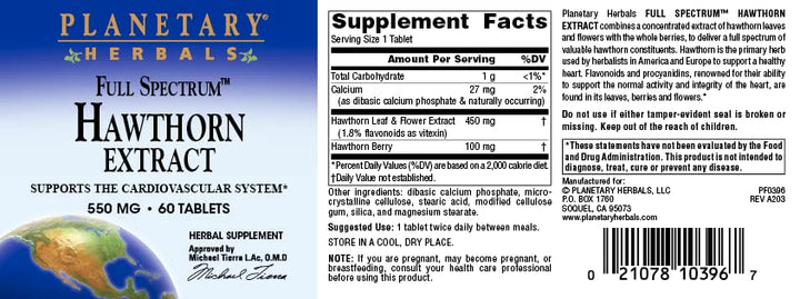 Hawthorn Heart Tablets, 60 Count