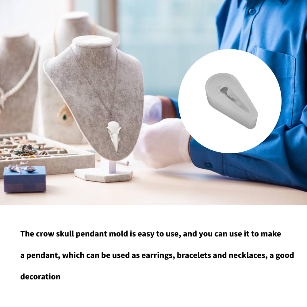 3D Crow Skull Shape Silicone Pendant Mold Resin Silicone Mold for DIY Pendant Jewelry Pendant Making Casting