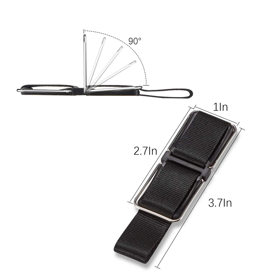 Phone Grip Strap Finger Holder, Phone Loop Kickstand, Hand Holder for Back of Phone (Black, 2 Pack)