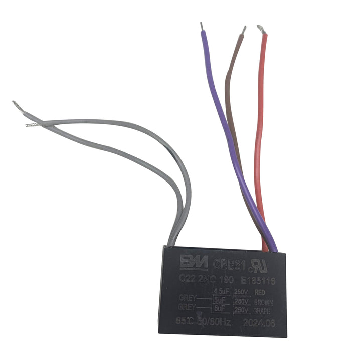 5 Wire Capacitor CBB61 Ceiling Fan for Compatible with New TECH,4.5uf+5uf+6uf 250VAC