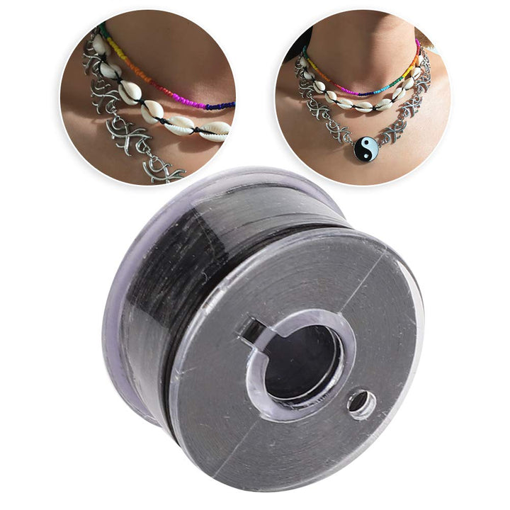 Jewelry Beading Cord, String for Bracelets,0.3Mm Making String Line Cord,Suitable for DIY Jewelry Elastic Polymer Line Black for Beading Cords & Threads Making (Black)