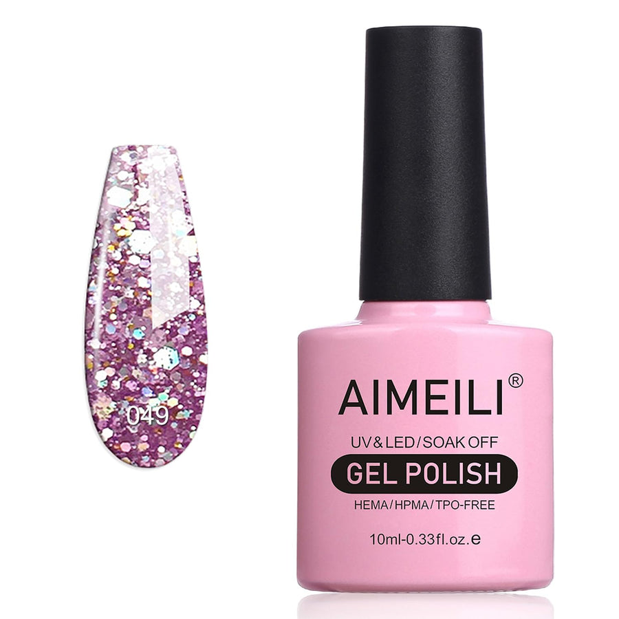 Shellac Soak Off UV LED Gel Nail Polish - Princess (049) Glitter 10ml