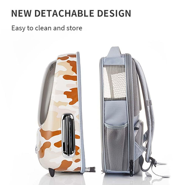 Cat Backpack Carrier with Inbuilt Fan & Light, Airline-Approved Pet Backpack Bubble for Kitty Small Dog, Detachable Dog Backpack with Padded Strap for Travel, Hiking, Walking & Outdoor