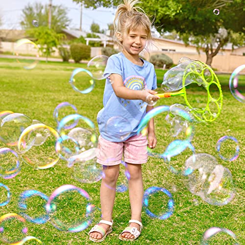 Big Bubble Wands Set with with Tray, 21 Giant Bubble Wands Bulk for Kids, Summer, Outdoor Play Period & Birthday Party & Games, 6 Pcs Bubble Solution Suitable, Suitable for All Age People