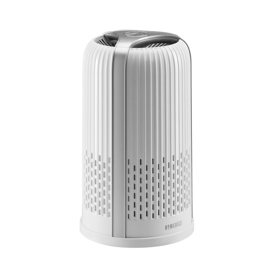 TotalClean 4-in-1 Tower Air Purifier - 360-Degree HEPA Filter for 291 Sq Ft, Small Air Purifiers for Bedroom and Office, Built-In Night-Light & Ionizer, Essential Oil Aromatherapy, White