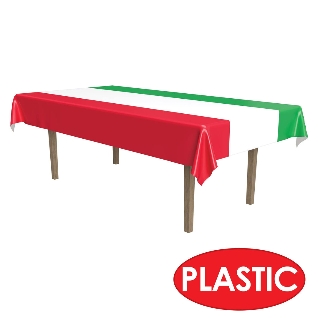 International Tablecover (red, White, Green) Party Accessory (1 Count) (1/Pkg)