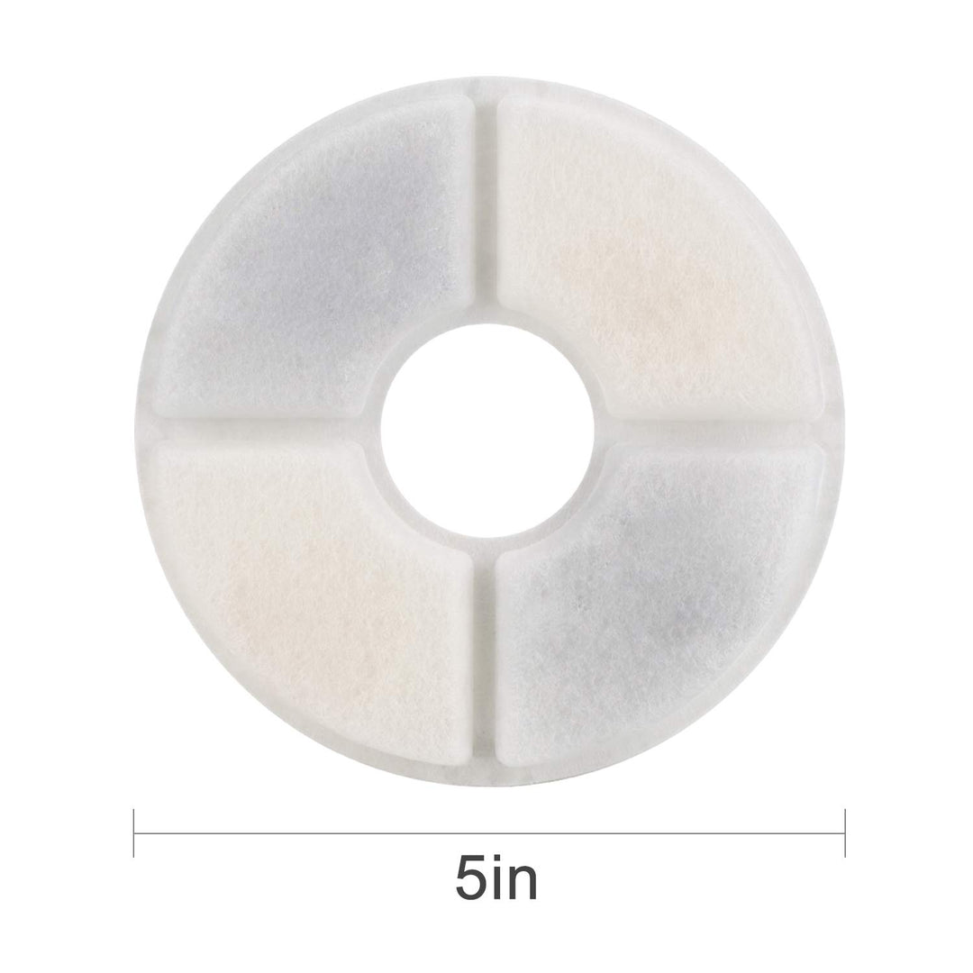 Cat Water Fountain Filter Replacement, 6/8/12/16/8+4 Pack, Round Carbon Filters for 81oz/2.4L Stainless Steel Top Automatic Pet Fountain (6 Pack)