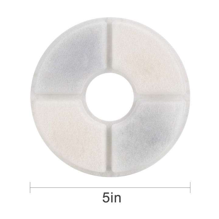 Cat Water Fountain Filter Replacement, 6/8/12/16/8+4 Pack, Round Carbon Filters for 81oz/2.4L Stainless Steel Top Automatic Pet Fountain (6 Pack)