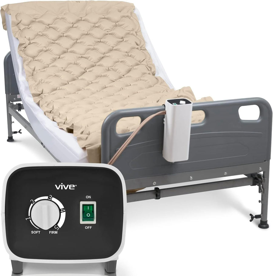 Alternating Air Pressure Mattress Pad - The Original Bed Sore Prevention Solution - Hospital & Home Mattress Topper - Includes Waterproof, Heat Resistant Ulcer Cushion Pad & Whisper Quiet Pump