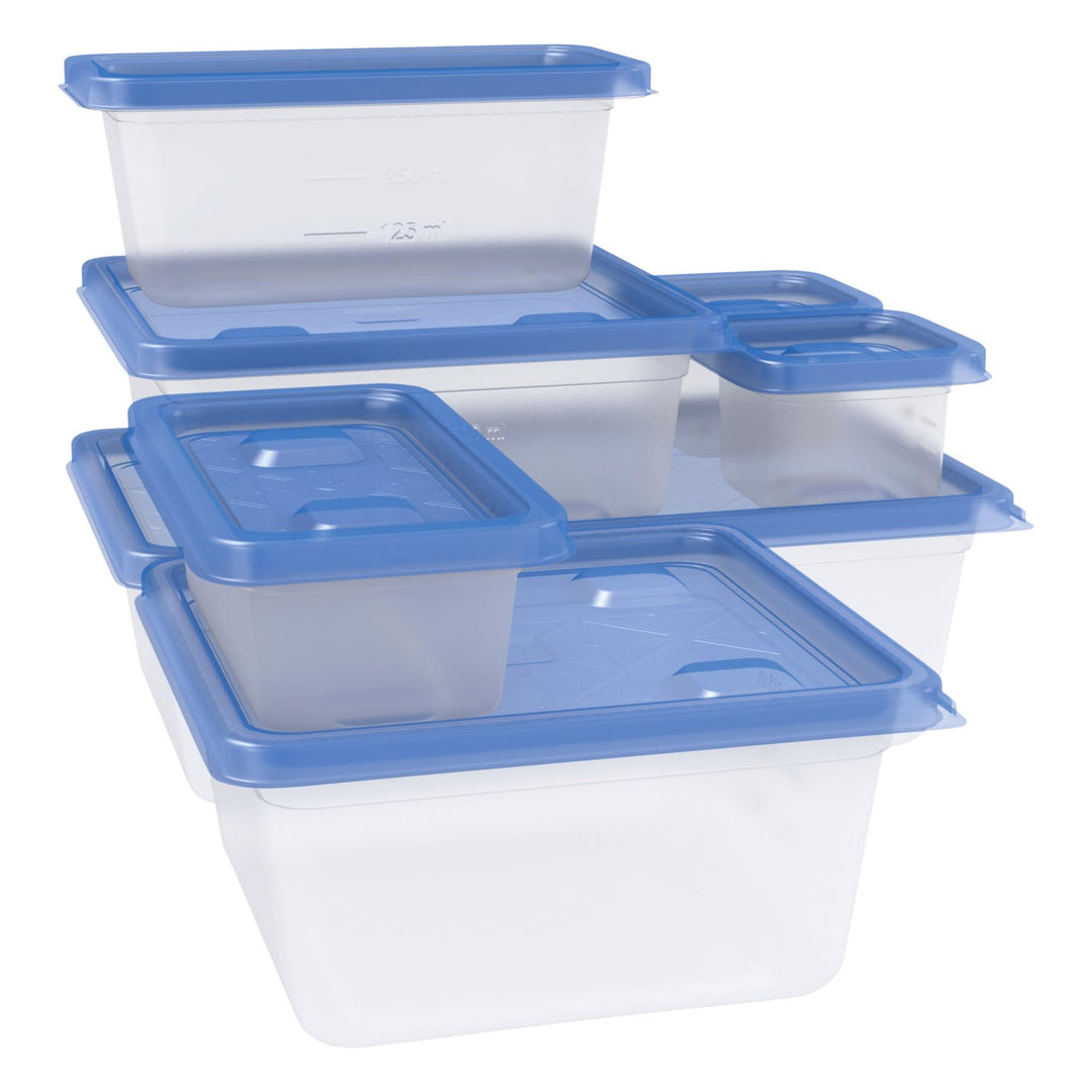 Food Storage Meal Prep Containers with One Press Seal, For Travel & Organization, Dishwasher Safe, 14 Piece Set (Variety Pack)