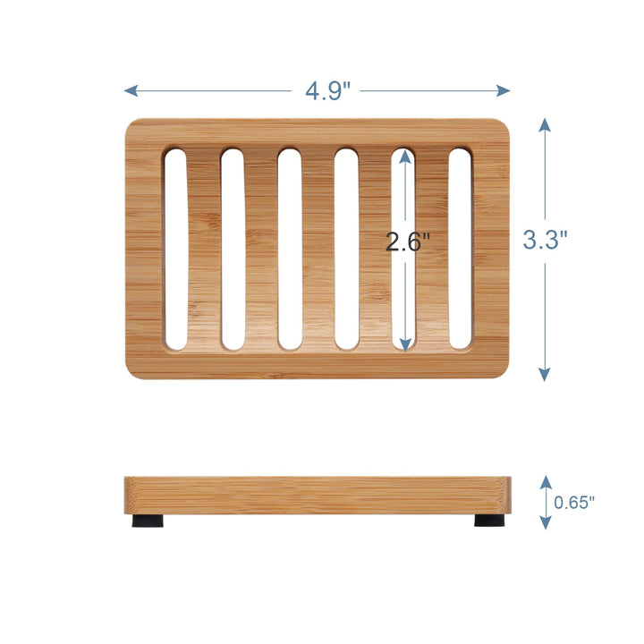 Soap Holder, Bamboo Soap Dish, Wooden Soap Holder Soap Dish, 2 Pack Bamboo Soap Holder, Soap Dishes for Bar Soap, Wooden Soap Tray, Kitchen Soap Tray Self Draining (Wooden Color)