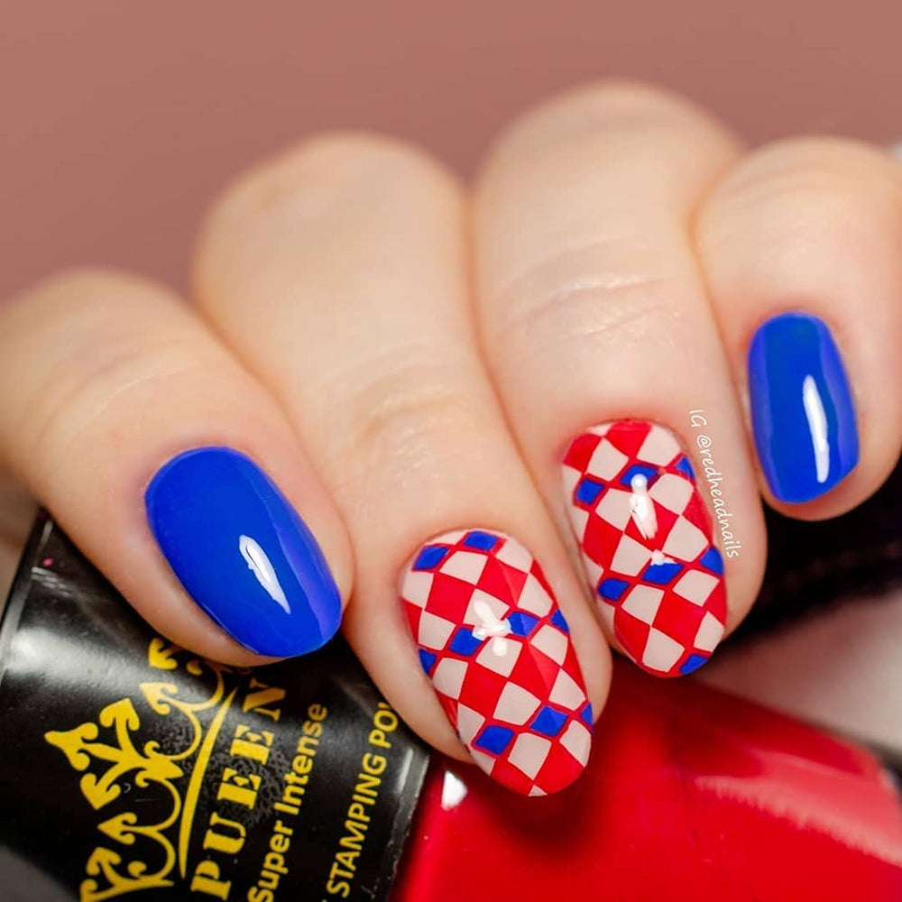 Happy Holiday Stamping Polish Collection Set Big 5-Free Formula Nail Color Lacquer (816 - So Red + 815 - Amazon Moss) - BH000873
