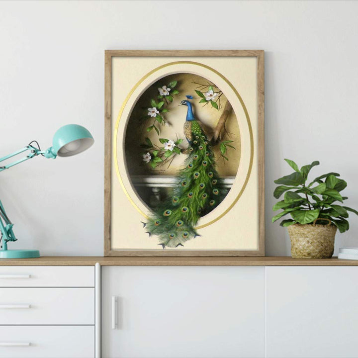 DIY 5D Diamond Painting by Number Kit, Peacock Diamond Painting Kits for Adults Rhinestone Embroidery Cross Stitch Kits Supply Arts Craft Canvas Wall Decor Stickers Home Decor 16x24 inches