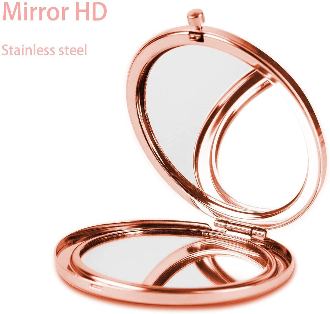 Magnifying Compact Cosmetic Mirror 2.75 Inch Round Pocket Makeup Mirror Folding Handheld Travel Makeup Mirror - Pineapple