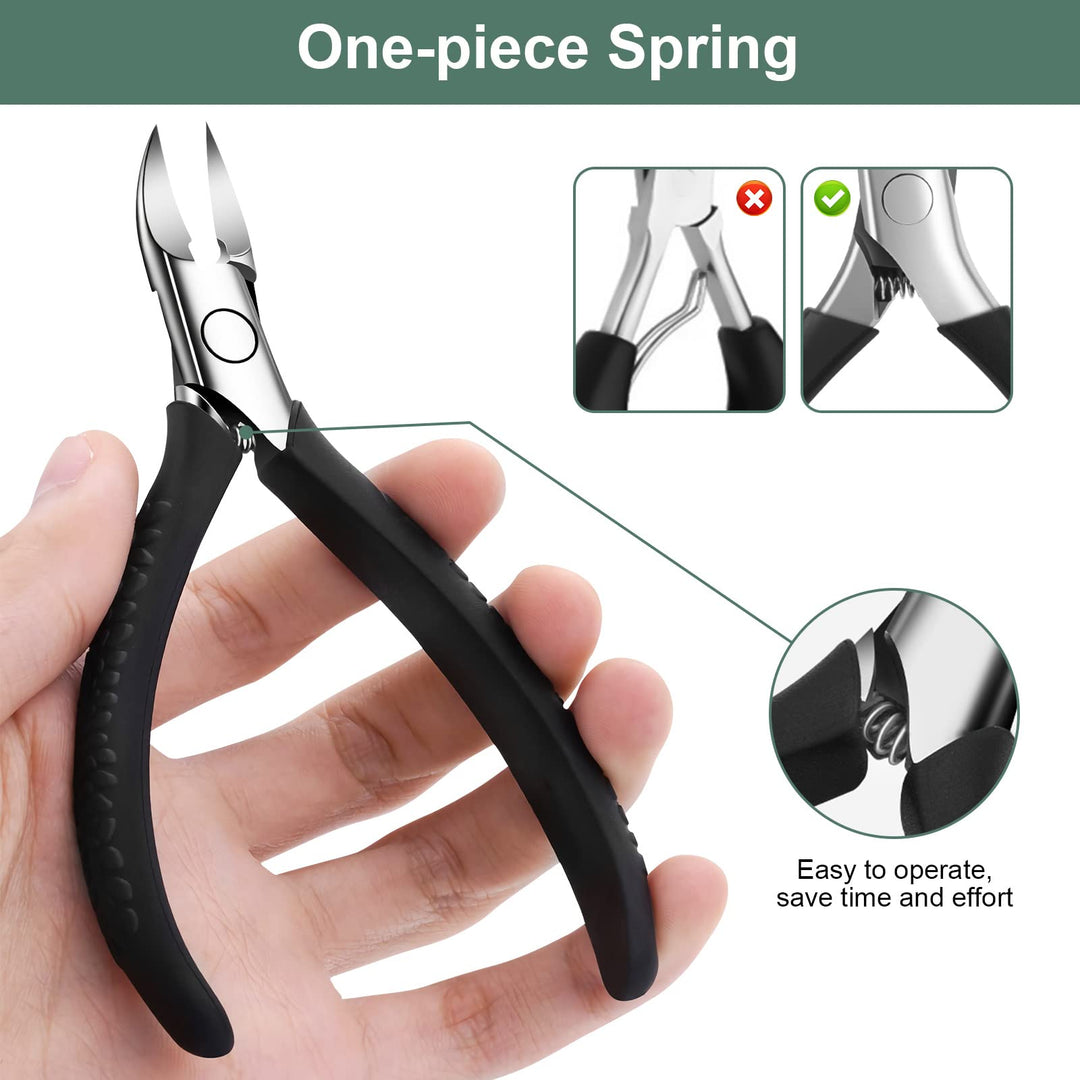 Toenail Clippers, Toe Nail Clipper for Ingrown or Thick Toenails Podiatrist Toenail Nipper for Seniors Stainless Steel Super Sharp Curved Blade Grooming Nail Tool for Man & Women