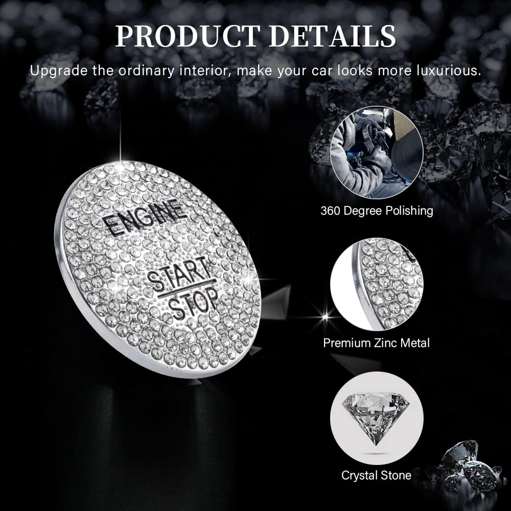 for Mercedes-Benz Interior Accessories Bling Engine Start Stop Button Cover Ignition Button Cap Metal Decal Sticker for C E S M CLA CLS GLA GLC GLE GLK GLS Class
