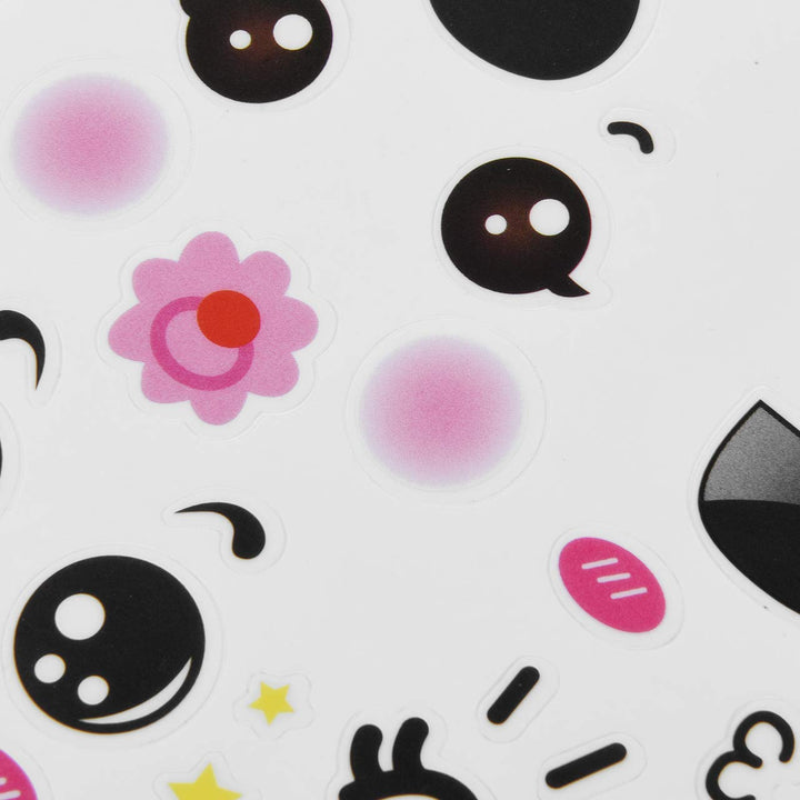 Bluecell 16pcs Cute Cartoon Face Expression Stickers with Eyes Nose Mouth Creative Stationery Sticker for Books Cup Water Bottles DIY Decoration (Face Expression)