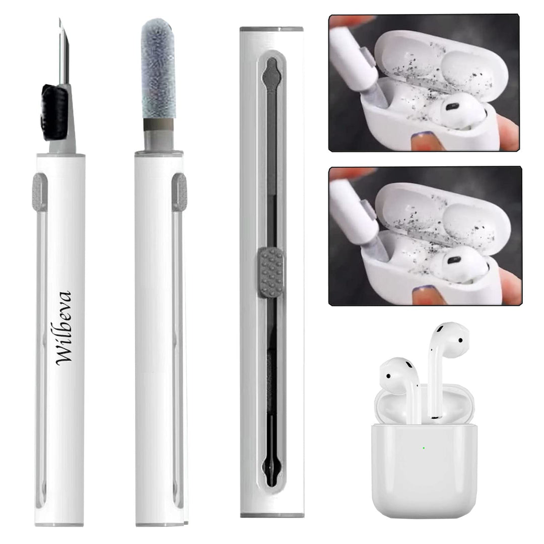 Cleaner Kit for Airpods, Bluetooth Earbuds Cleaning Pen for Airpods Pro 1 2 3 Samsung MI Android Earbuds, 3 in 1 Compact Multifunctional Headphones Case Cleaning Tools