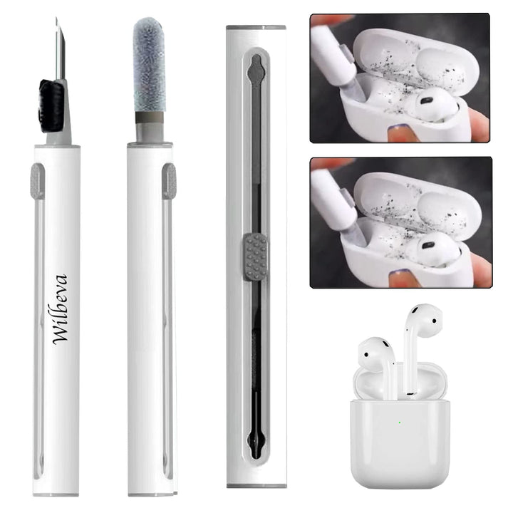 Cleaner Kit for Airpods, Bluetooth Earbuds Cleaning Pen for Airpods Pro 1 2 3 Samsung MI Android Earbuds, 3 in 1 Compact Multifunctional Headphones Case Cleaning Tools