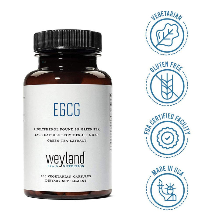 Weyland - EGCG from Green Tea Extract, 400 mg - Antioxidant Supplement - Vegan, Gluten Free - 100 Vegetarian Capsules (Pack of 3)