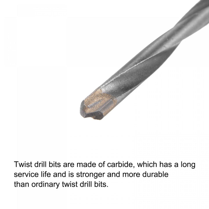 5mm Cutting Dia Cemented Carbide Twist Extra Long Drill Bit with Round Straight Shank for Hardened Steel Stainless Steel, 120mm Length 4 Pcs