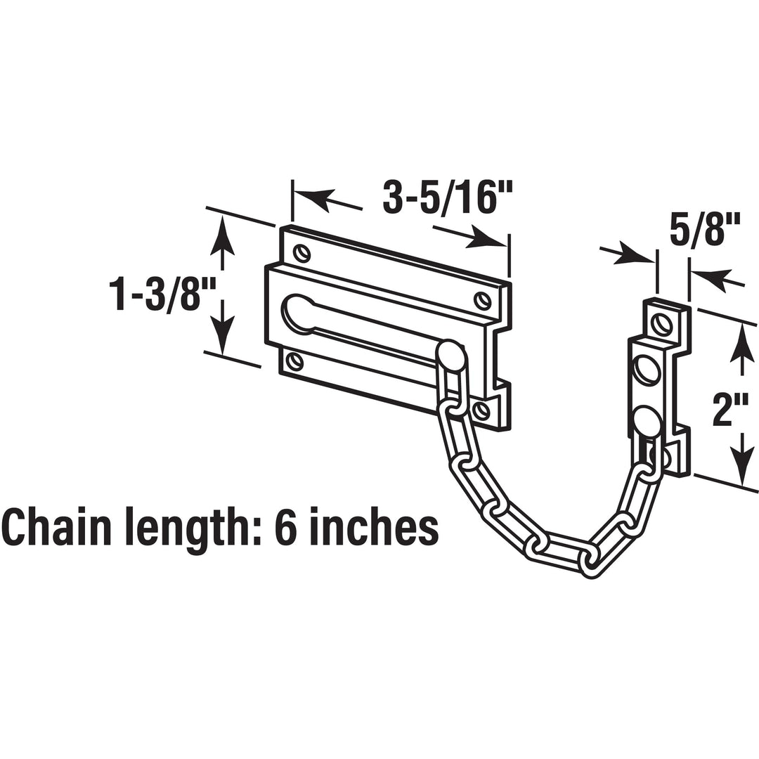 Prime-Line U 10305 Chain Door Guard – Door Chain Lock for Door and Home Security, 3-5/16”, Solid Brass Construction and a Classic Bronze Finish (Single Pack)