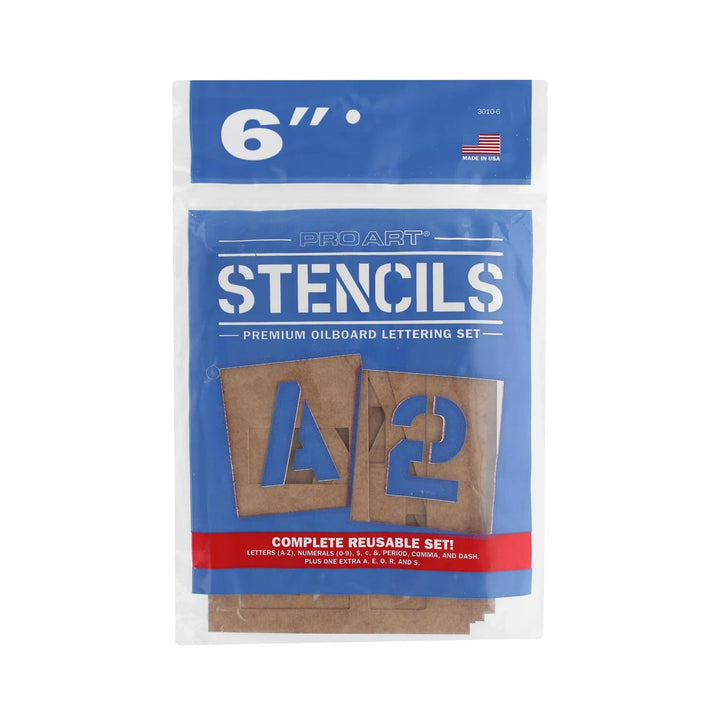 Oiled Stencil Board Lettering, 6-inch Set, Natural