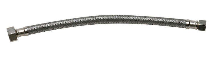 B1F12 Faucet Connector, Braided Stainless Steel - 3/8 Female Compression Thread x 1/2 I.P. Female Straight Thread, 12 Length