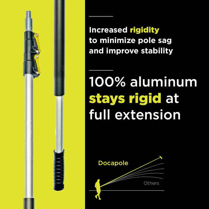 DOCA Window Washing Kit with Extension Pole – 5-12 Ft Telescoping Extendable Pole (18+ Ft Reach) – Window Squeegee for Window Cleaning & Scrubber Combo with Pivot System for Indoor & Outdoor