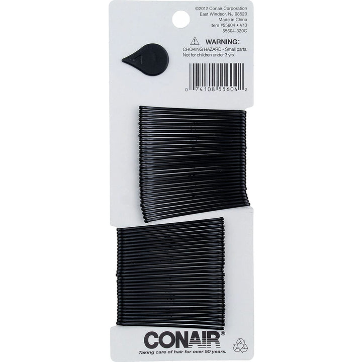 Bobby Pins, Curved, Black 60 Pins (Pack Of 6)