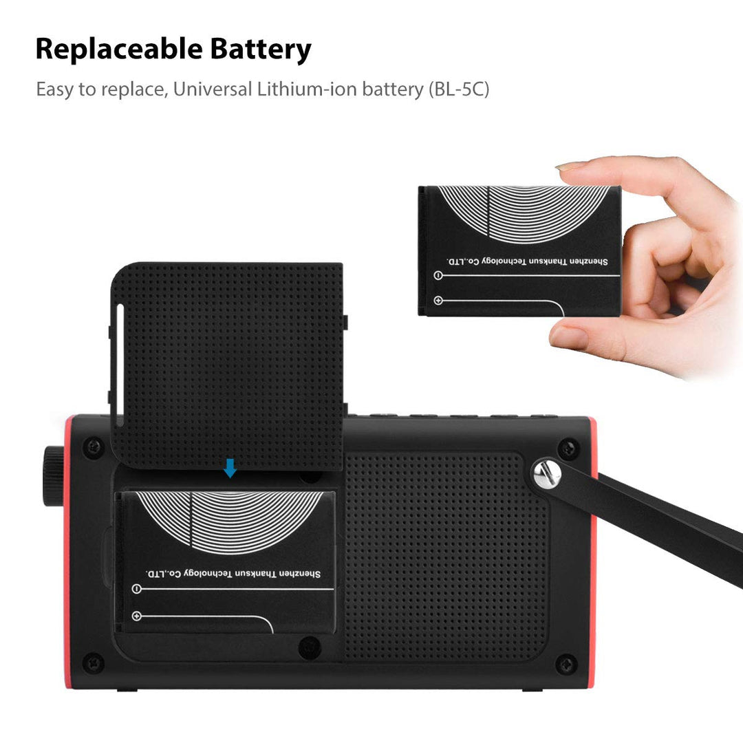 SP850 Rechargeable Portable FM Radio with Bluetooth Speaker and SD Card MP3 Player 3-in-1, Auto Scan Save, LED Display, Small Handheld Pocket Battery Operated Wireless Radio (No AM)