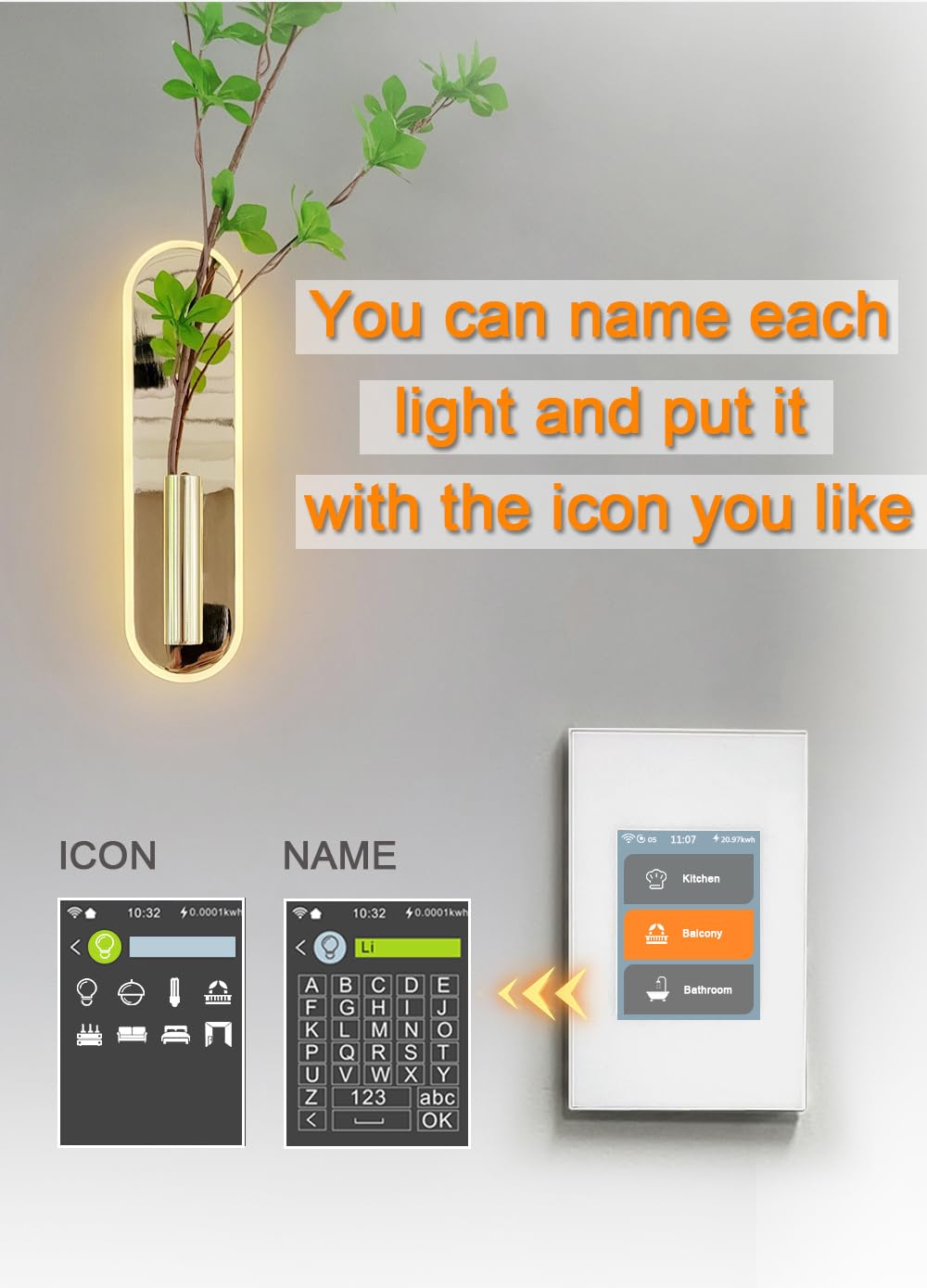 Tuya Smart Life LCD Smart Light Switch, Curtain/1/2/3 Gang 4-Models-in-1 WiFi Touch Smart Switch Supports Alexa & Google Home & Home Assistant, Needs Neutral Wire, No Hub Needed,White