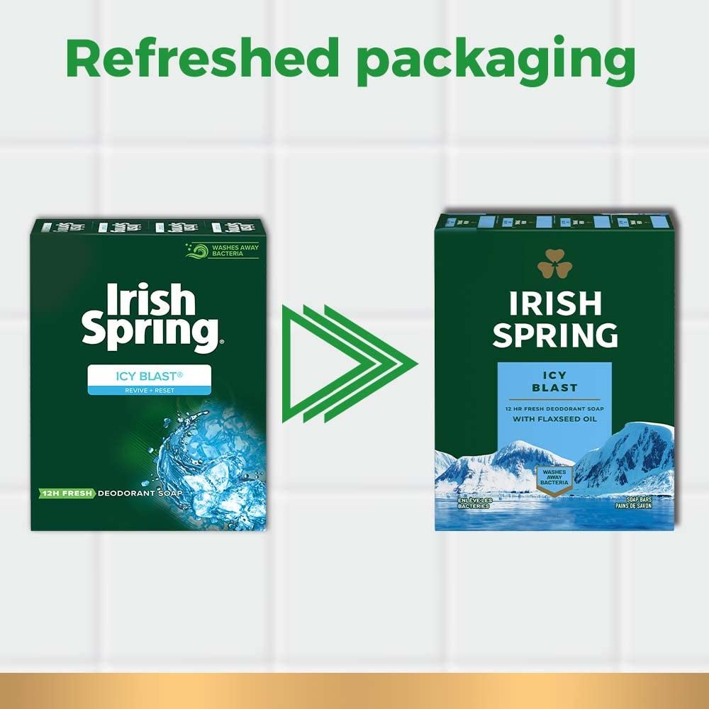 Icyblast Cool Refreshment Deodorant Soap by Irish Spring 3 Count