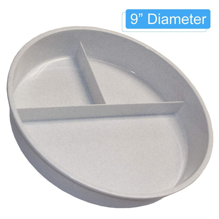 High Sided Partitioned Dish with Lid, Gray