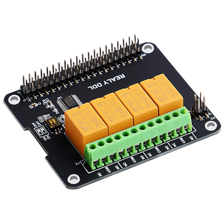 4 Channel Relay Board Module for Raspberry Pi, Power Relay Module for Raspberry Pi 4B & Raspberry Pi 3 Model B+ & Raspberry Pi 3/2 Model B (No Programming Required/Programmable)