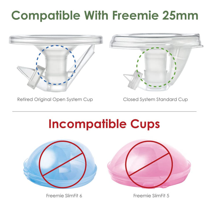 17mm Flange Inserts (Long) Compatible with 24mm Medela PersonalFit Flange, Spectra Flange, 25mm Freemie Flange(Restricted Freemie Cups), Compatible with Momcozy 24mm Cup (S9, S10, S12)