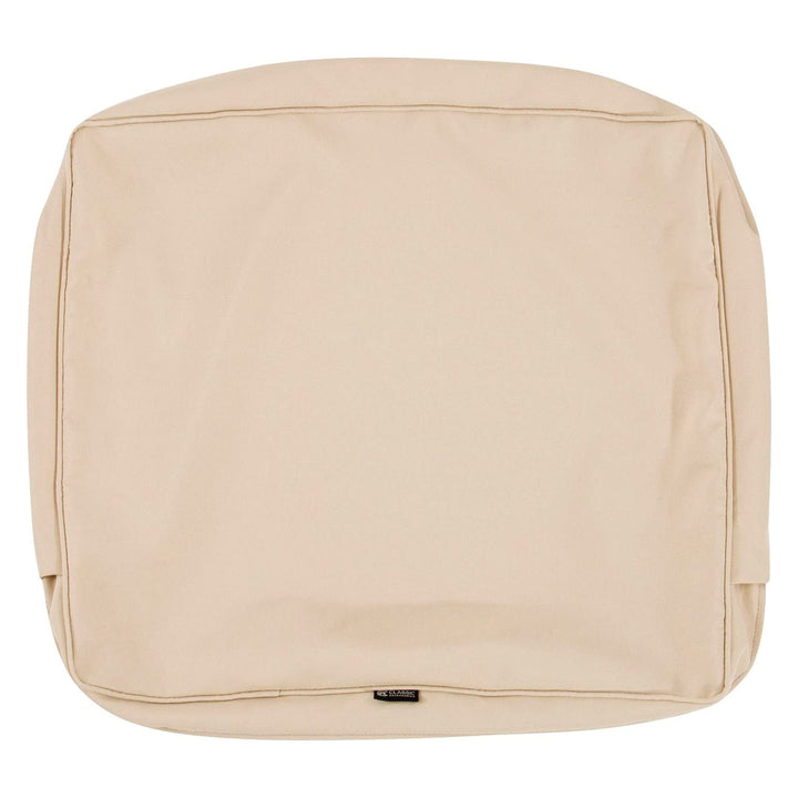 Montlake Water-Resistant 23 x 22 x 4 Inch Outdoor Back Cushion Slip Cover, Patio Furniture Cushion Cover, Antique Beige, Patio Furniture Cushion Covers