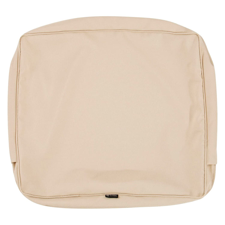 Montlake Water-Resistant 23 x 22 x 4 Inch Outdoor Back Cushion Slip Cover, Patio Furniture Cushion Cover, Antique Beige, Patio Furniture Cushion Covers